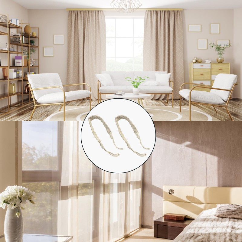 2 Pcs Curtain Tie Backs, Tie Backs Soft Hand Woven
