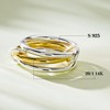 925 Sterling Silver&14K Plated Gold Stackable Rings, 3 Women's Stacking