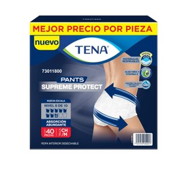 Tena Ropa Interior Desechable para Incontinencia Pants Supreme Protect Talla M, 40 piezas