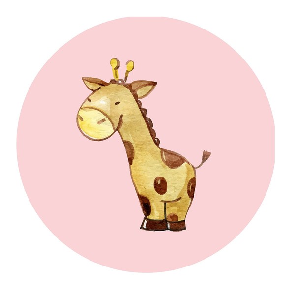 MAGJUCHE Pink Giraffe Stickers, Jungle Safari Girl Baby Shower Birthday Party Favors Labels, 2 Inch, 40-Pack