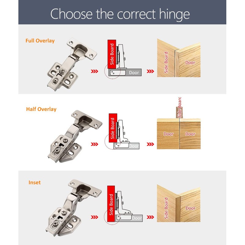 ANGSTROM 2-Pack Frameless Concealed Cabinet Hinges, Soft-Close, 2D Adjustable (Half-Overlay)