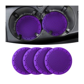 XINLIYA 4 Pack Car Cup Holder Coaster, 2.75 Inch Diameter Non-Slip Universal Insert Coaster, Durable, Suitable for Most Car Interior, Car Accessory for Women and Men (Purple)