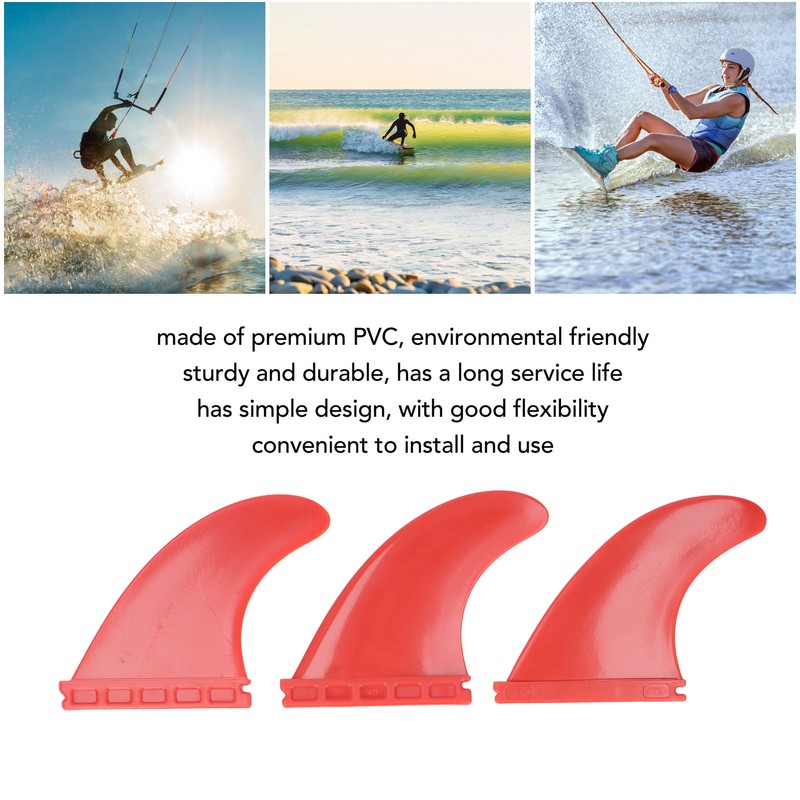 3Pcs Surfboard Fins PVC Thruster Fins Surfing Board Accessories for