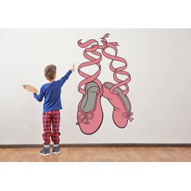Ballet Slippers Pointe Shoes Wall Art Decal Sticker