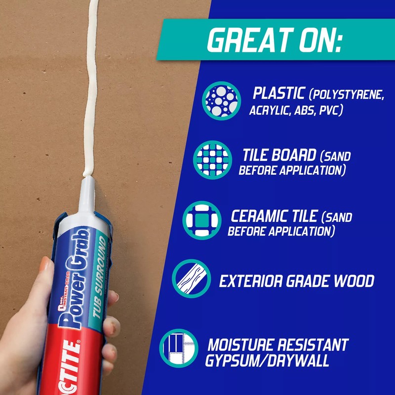 Loctite Power Grab Tub Surround Construction Adhesive, 9 fl oz