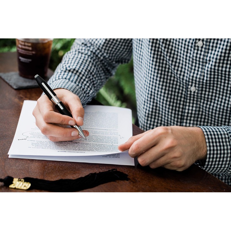 CROSS X Charcoal Black Rollerball Pen with Chrome Appointments incl.