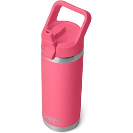 YETI Rambler, Stainless Steel Vacuum Insulated C Straw Bottle with Straw Cap, Tropical Pink, 18oz (532ml)