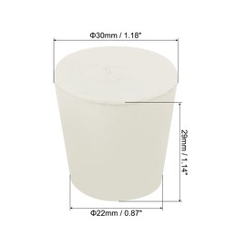 sourcing map Rubber Tapered Plug 22mm to 30mm Solid Test Tubes Bungs Stopper White for Lab Home 10 Pieces