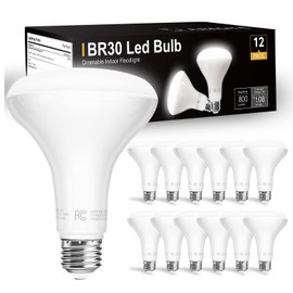 dalattin 12 Pack BR30 Led Bulbs 65W Equivalent, Dimmable Indoor Flood Lights Bulb, E26 Base, 5000K Daylight White, 9W, 800 LM, Recessed Lighting Bulb for Ceiling, Recessed Can, Living Room and Kitchen