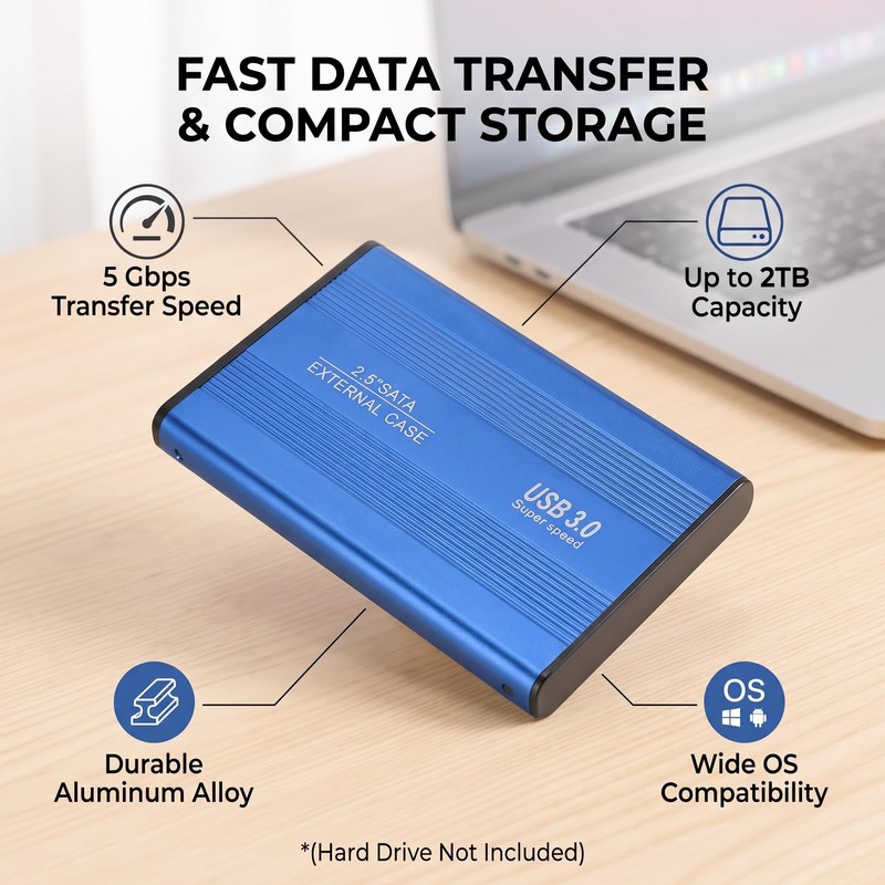 POCREATION 1Tb External Hard Drive External Hard Drive 2.5In Usb3.0