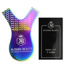 LUMESS ALISHBA BEAUTY STAINLESS STEEL EASY LIFT Y-COMB SHAPE LASH LIFT BRUSH LASH LIFT PERM TOOL, TINT TOOL, EYELASH LIFT & MAKEUP BEAUTY TOOL FOR LASH GRAFTING YCOMB TOOL (RAINBOW)