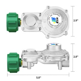 GasSaf 2 Stage Propane Regulator, QCC 1 and 3/8" Female NPT Connection for RV, Generator, Camp Stove, Gas Grill, Heater - CSA Certified