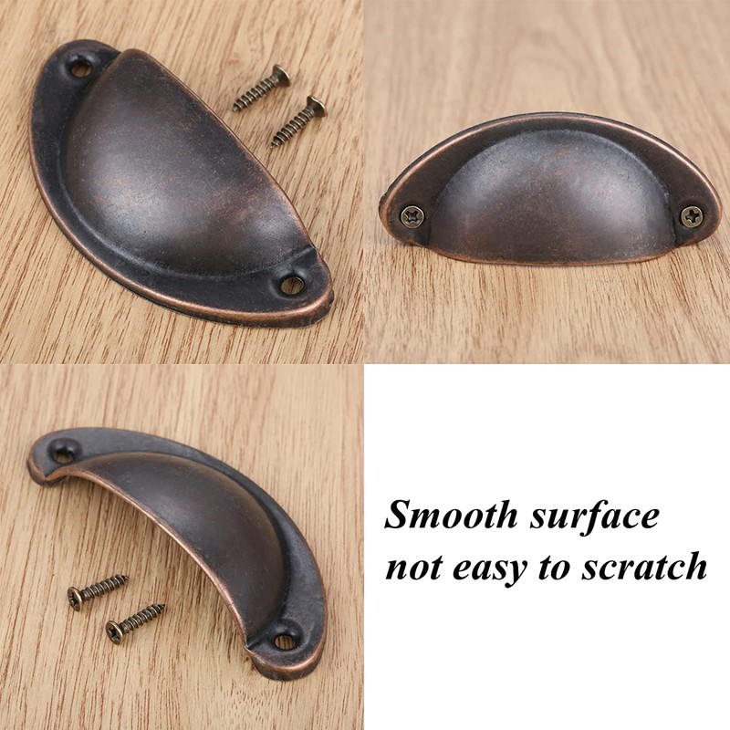 Yetaha 10PCS Cabinet Cup Pull Handle, 82x35mm Drawer Shell Pull