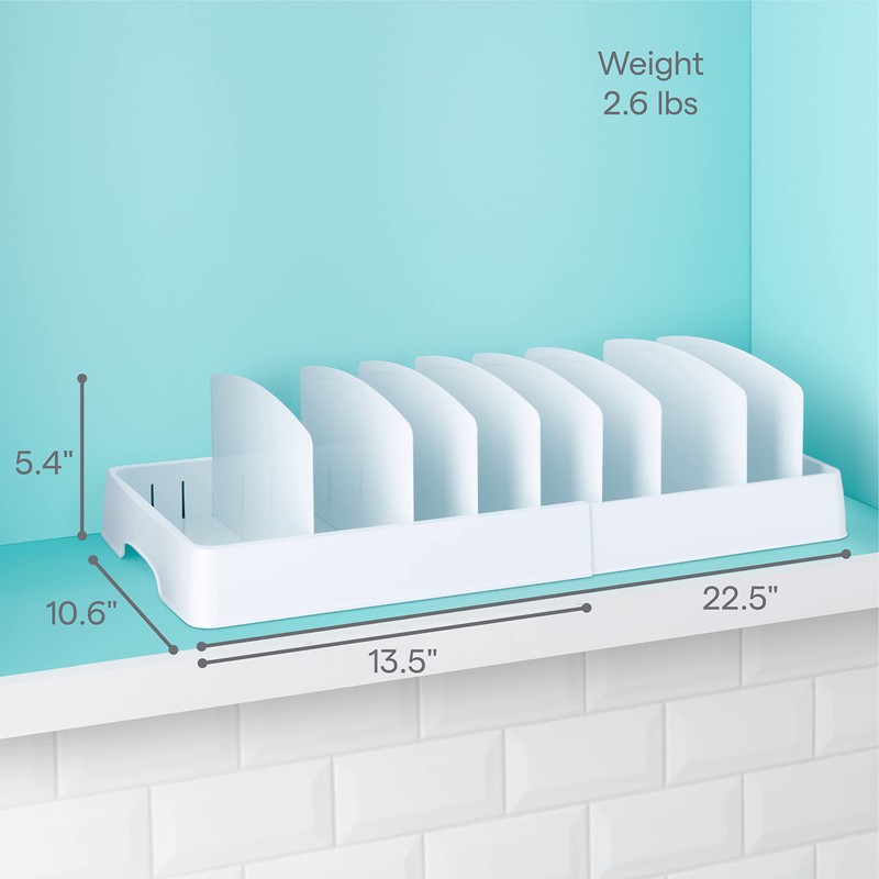 YouCopia StoraLid Food Container Lid Organizer, Expandable with Tall Dividers,
