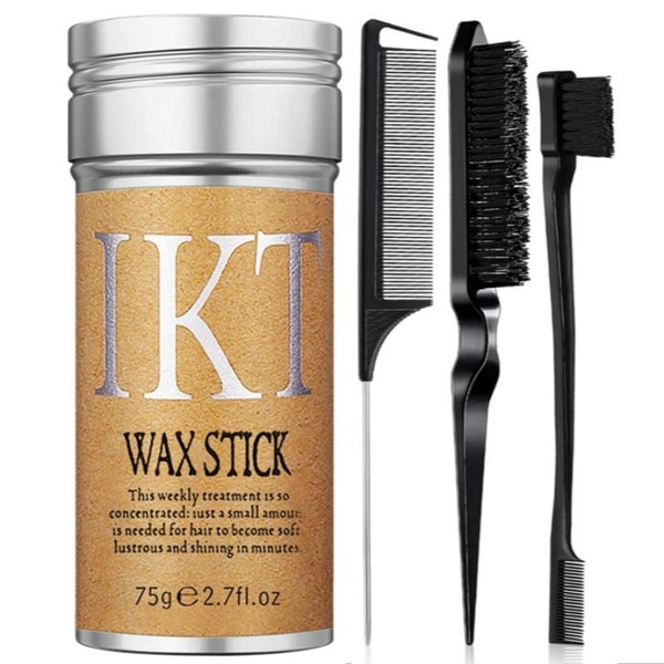 Hair Wax Stick with Brush & Combs Set, 4 Counts/set