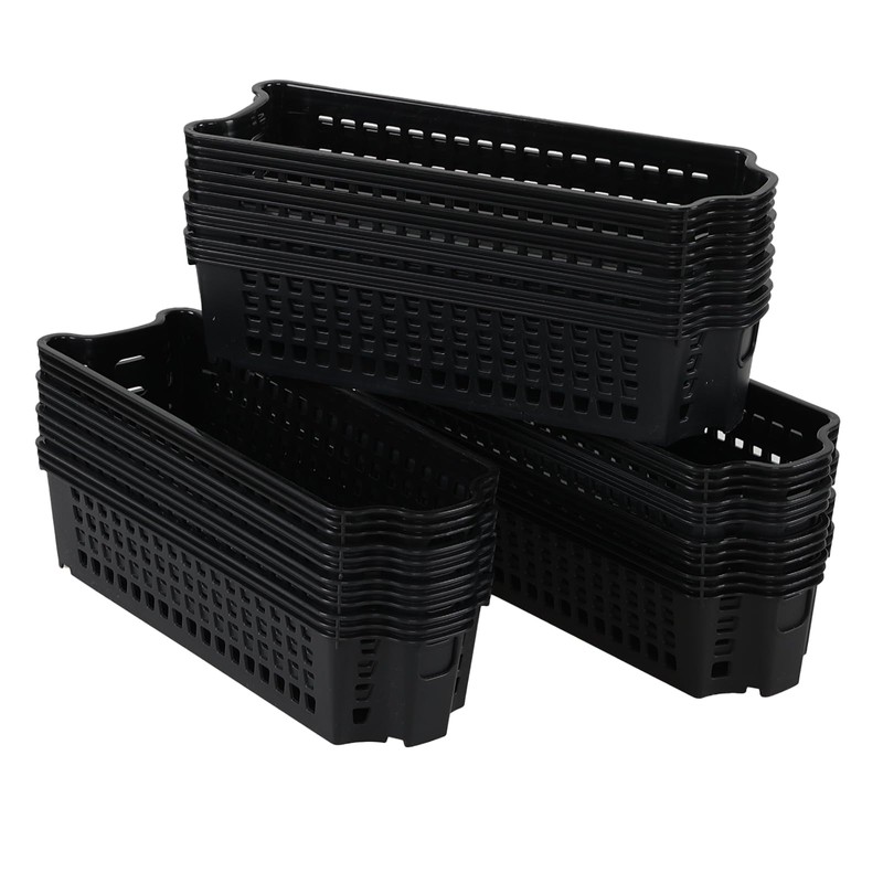 Drephia 12 Pack Plastic Slim Storage Basket, 10.43" x 3.74"