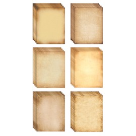 Better Office Products Stationery Paper, 100 Sheets, Aged Look Vintage Antique Old Fashion Parchment Paper, Letter Size 8.5 x 11 inch, Double Sided Printing Paper, 6 Designs, 100 Pack