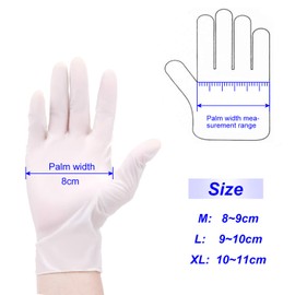 NA Nitrile Disposable Gloves, Powder Free, Latex Free, Anti-Allergic and Wear-Resistant, Medium, White