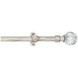 Achim Home Furnishings Metallo Ilana Curtain Rod and Finial, 28-Inch Extends to 48-Inch