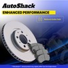 AutoShack Front Vented Drilled & Slotted E-Coated Brake Rotors +