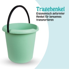Bucket (1 Piece) Household Bucket, 5 Litres, in Various Colours, Cleaning Bucket Made of Sturdy Plastic, BPA-Free, Plastic Bucket Made in EU (Green)
