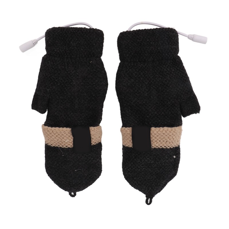USB Heated Gloves Full and Half Fingers Washable Knitting Electric