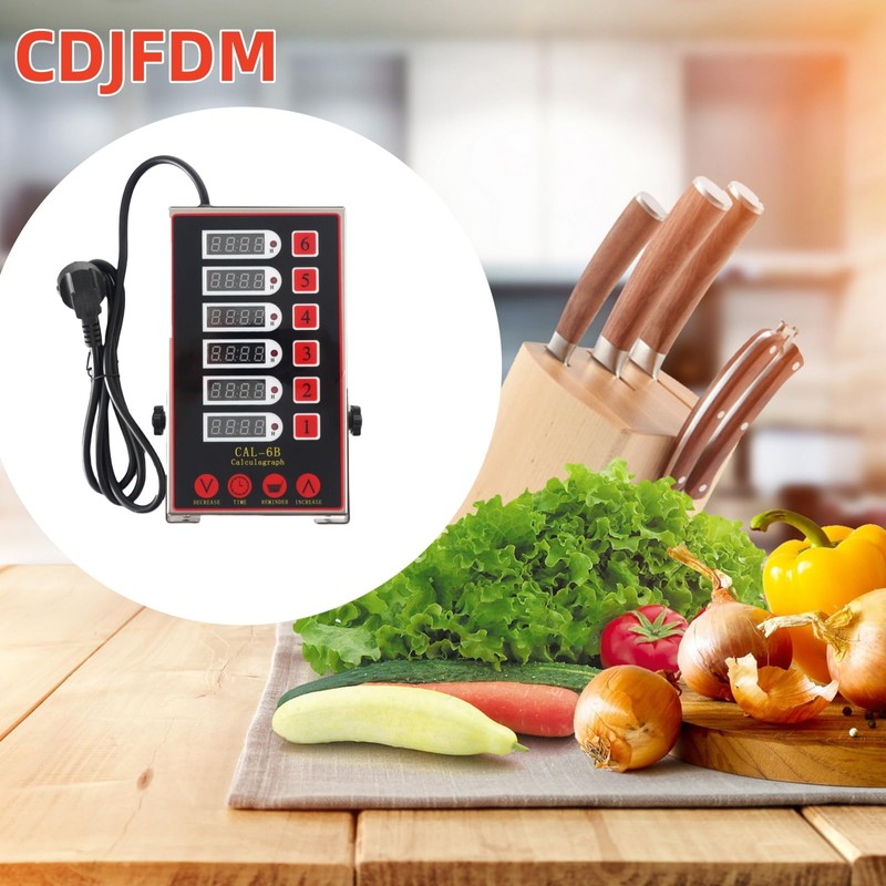 6 Channel Kitchen Timers for Cooking,Commercial Kitchen Timer Stainless Steel