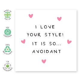 Love Greeting Card – "I Love Your Style!" – Gifts for Her, Him, Women, Men, Girlfriend, Fiance, Babe, Darling, Sweetie - Hearts, Anniversary or Valentines - Comes with Sweet Stickers and Envelope