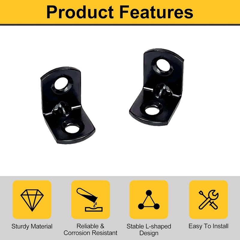 40PCS L Bracket Corner Brace Shelf Brackets 90 Degree Right