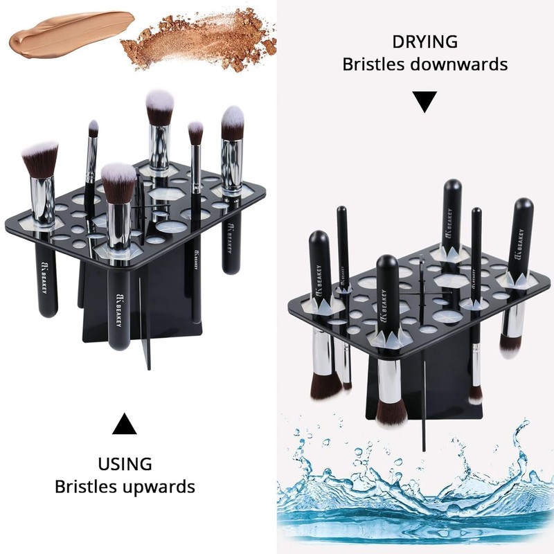 BEAKEY Make up Brush Drying Rack, Collapsible Makeup Brush Holder