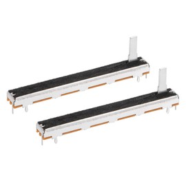 sourcing map Fader Variable Resistors Mixer Potentiometer Straight Sliding B103 10K Ohm Linear Double Potentiometer for Dimming 75 mm Pack of 2