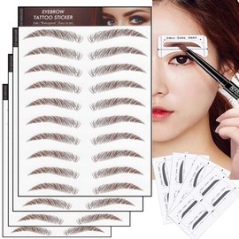 HORJIA Eyebrow Tattoo Stickers Eyebrow Permanent Eyebrow Stickers [8 Pairs with Eyebrow Template] Makeup Sticker Eyebrow 40 Pairs 4D6D Natural Eyebrow Eyebrow Never Fade Waterproof Eyebrow Tattoo