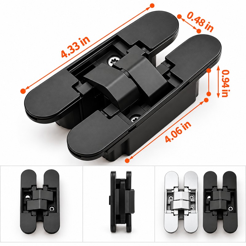 180° Invisible Door Hinge for Wooden Doors – Zinc Alloy