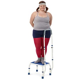 GreenChief Metal Step Stool with Handle, Bed Step Stool Medical Foot Step Stool for Elderly, Handicap, Adults, One Stepping Stool with Handrail for Bedroom Bathroom (Heavy Duty 500 Lbs Support)