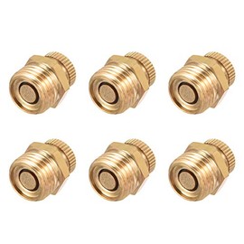 sourcing map 1/4 BSP Male Thread Dia Air Compressor Part Brass Tone Security Water Drain Valve 6 Pcs