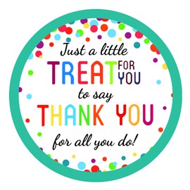 YUXIANLB 120 Pcs Thank You for All You Do Stickers, 2 Inch Colored Dot Teacher Appreciation Sticker, Thank You Stickers for Small Business, Packaging Round Sticker Labels for Employees Gift Wrapping