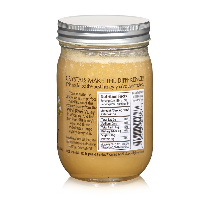 Selby Family Honey - Pure Raw Wyoming Clover, 16 Oz,