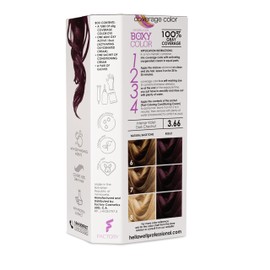 BOXY COLOR Coloring Kit - Professional Permanent Hair Dye with Vegetal Protein for Intense Shiny, Silky Color and 100% Gray Coverage (3.66 Dark Violet Chestnut)