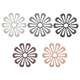 mitas TN-FPTS Flower Shape Trivet, Set of 5, Stylish, Dull Color, Pot, Au Gratin, Washable, Heat Resistant, Hot Pot, Simple, Pot, Heat Resistant Trivet, Scandinavian Multi-purpose, Insulated Mat