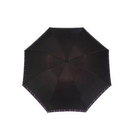 Premium Koshu Weave Men's Folding Umbrella, "Tie" (Front) Plain x (Back) Stripe, BROWN, A long-established manufacturer of Koshu weave with over 140 years history since the Edo period, Makita Shoten