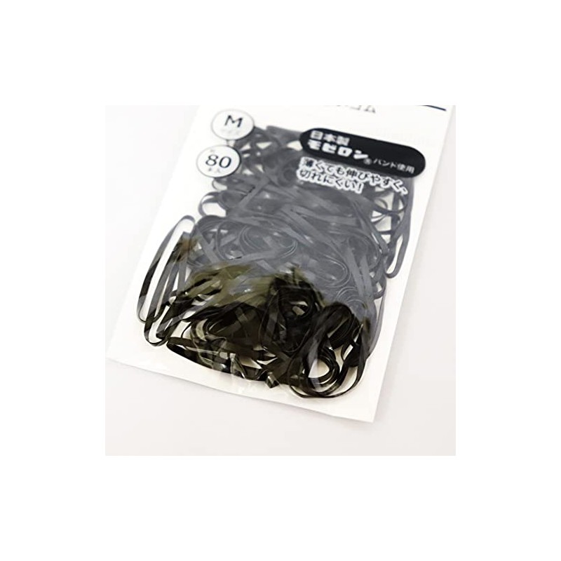 Made in Japan, Tangle-free Rubber, Hair Tie, Black, Polyurethane