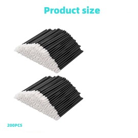Fabselection Lip Brushes, 200Pcs Lip Brush, Applicator Can Be Use for Applying Lipstick And Make up, Disposable Lip Applicator Black