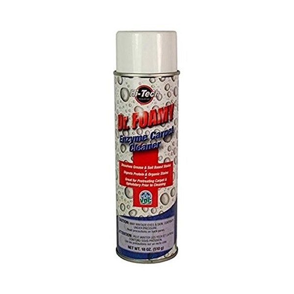 Dr Foamy Enzyme Carpet Cleaner with Inverted Sprayer for Dispensing at ANY Angle - 18oz Aerosol