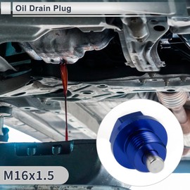 RATCHROLL 1 Set Universal Oil Drain Plug Anti Leakage Oil Pan Drain Bolt Screw Thread Repair with Gasket Magnetic Blue Aluminum Alloy Copper M16x1.5