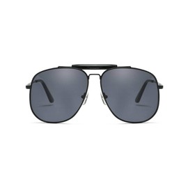 Freckles Mark Unique Retro Sunglasses for Womens Mens Double Bridge Aviator Sunglasses (Black)