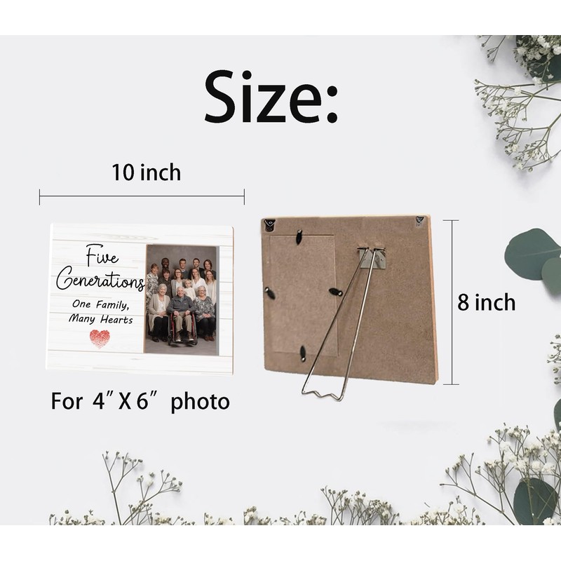 Five Generation Family Picture Frame,Five Generation One Family Many Hearts