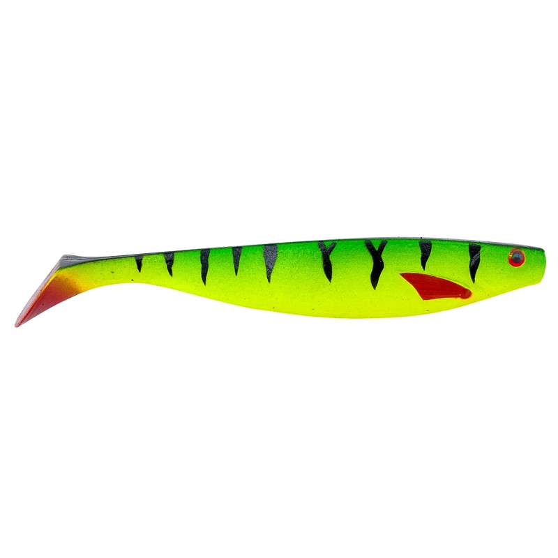 PetrisCatch Firetiger Yellow Rubber Fish Set + 4 Steel Leaders,