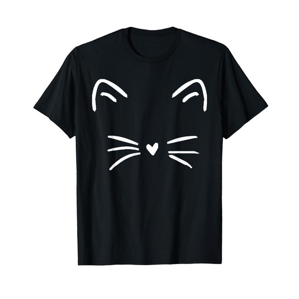 Funny Cute Cat Face Heart Nose Cat Lover T-Shirt