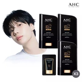 AHC 1등 블랙 선스틱 마스터즈 에어 리치 선스틱 22g 3통+선크림 1ml 1st Place Black Sun Stick Masters Air Rich Sun Stick 22g 3 Packs + Sunscreen 1ml
