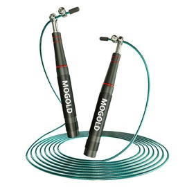 MOGOLD Skipping Rope for Boxing Crossfit - Speed Rope for Adults Children Fitness with Adjustable 2.5 mm Thick 3 Metre Long Rope Skipping Rope, Professional Rope Skipping Steel for Home Workout Sports